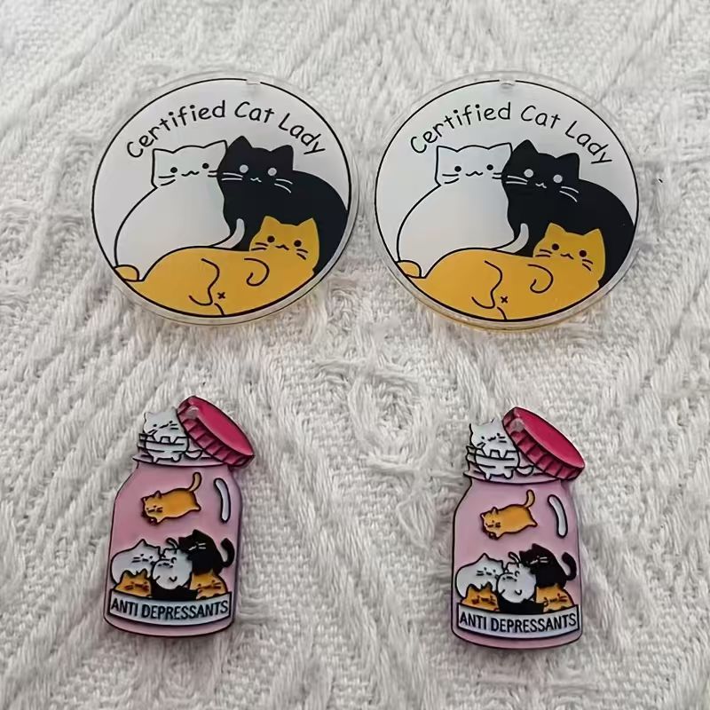 Jewelry Making - Pingente de gato fofo em acrílico,