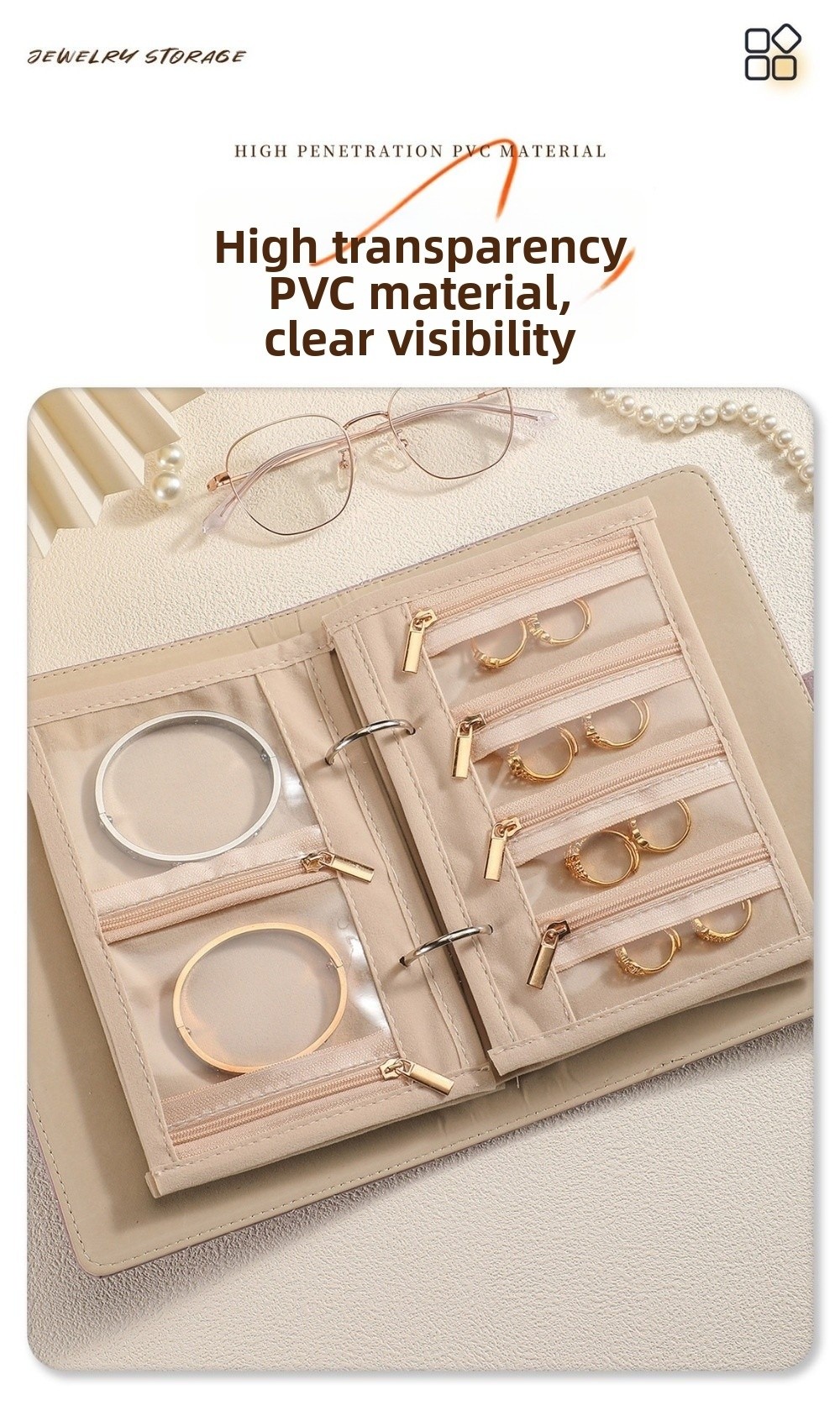 Jewelry Making Journal - Livro Organizador de Joias Transparente de