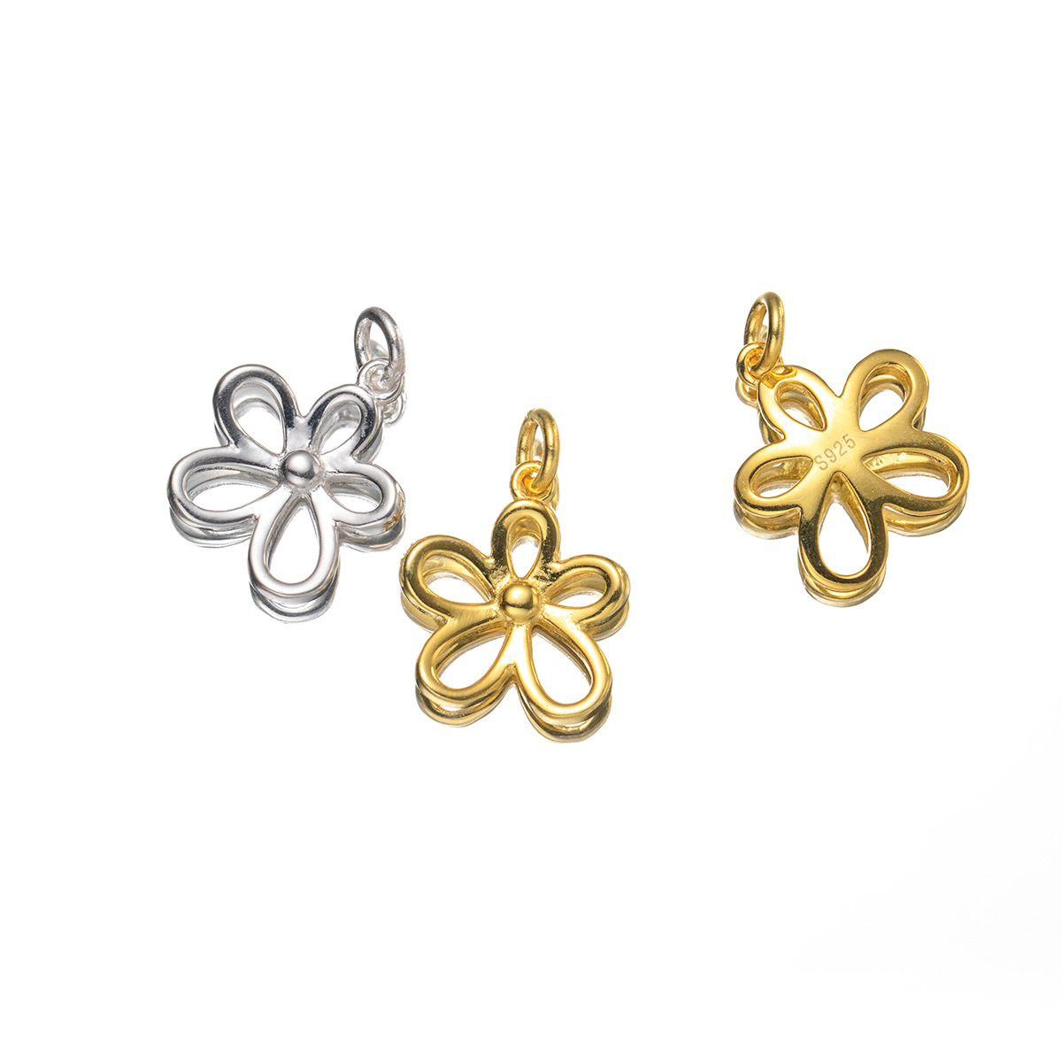 Pingente de Flor Oca em Prata  - Jewelry Making In La avaliação e preço