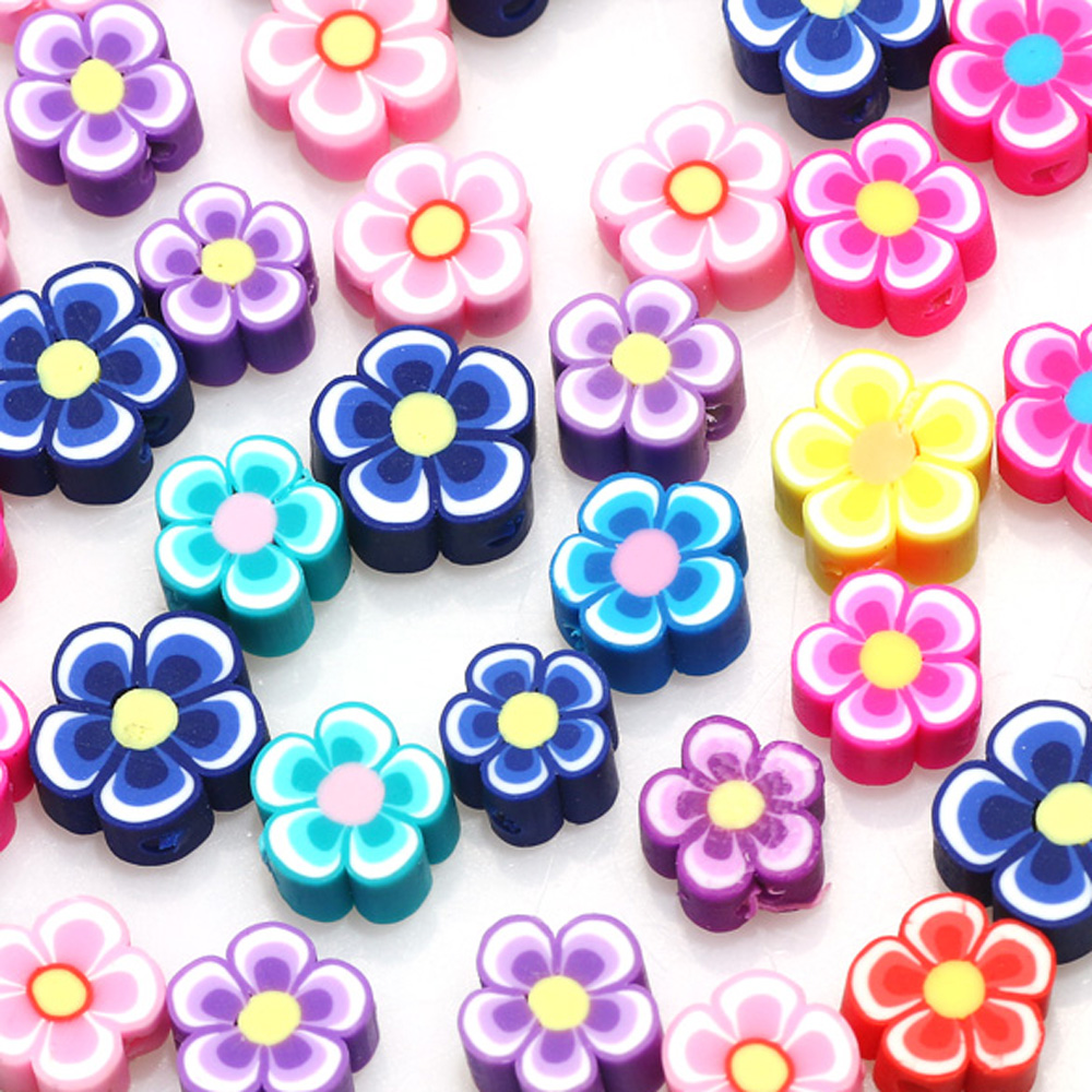 Flores Mistas Contas De Argila - Jewelry Making Business avaliação e preço