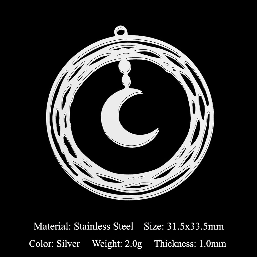 5 pçs/lote aço inoxidável lua  - Jewelry Making In La avaliação e preço